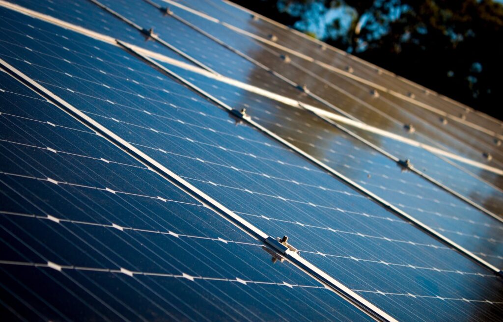 Close-up view of a solar panel, highlighting the intricate design and efficiency of a modern solar system for energy generation.